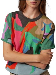 MAILLE MANCHES COURTES POISSONS FLEURS MULTI W1R 777N V11247 92 PAUL SMITH FEMME porté 1