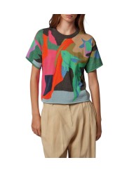 MAILLE MANCHES COURTES POISSONS FLEURS MULTI W1R 777N V11247 92 PAUL SMITH FEMME porté 2