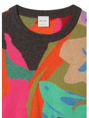 MAILLE MANCHES COURTES POISSONS FLEURS MULTI W1R 777N V11247 92 PAUL SMITH FEMME détail