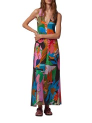 ROBE LONGUE BRETELLES FLEURS POISSON COLIBRI MULTI W1R 717D V03017 92 PAUL SMITH face
