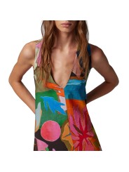ROBE LONGUE BRETELLES FLEURS POISSON COLIBRI MULTI W1R 717D V03017 92 PAUL SMITH détail