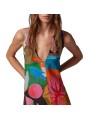 ROBE LONGUE BRETELLES FLEURS POISSON COLIBRI MULTI W1R 717D V03017 92 PAUL SMITH détail