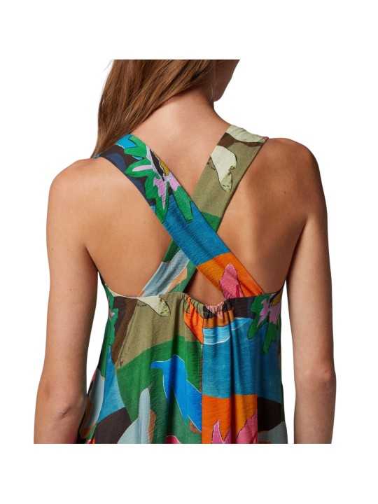 ROBE LONGUE BRETELLES FLEURS POISSON COLIBRI MULTI W1R 717D V03017 92 PAUL SMITH dos