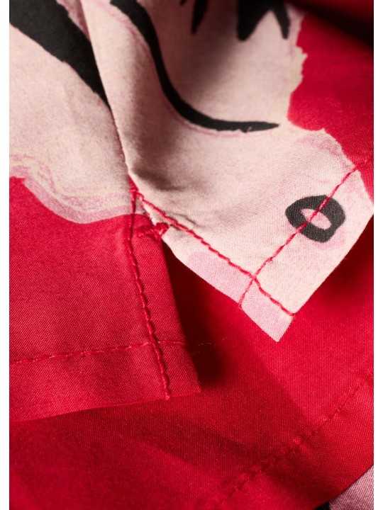 CHEMISETTE FUSHIA PRINT POISSSONS ROSES W1R 386B V11224 22 PAUL SMITH FEMME boutique Strasbourg shirt détail