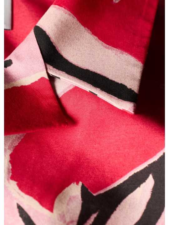 CHEMISETTE FUSHIA PRINT POISSSONS ROSES W1R 386B V11224 22 PAUL SMITH FEMME boutique Strasbourg shirt détail2