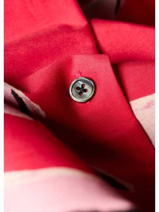 CHEMISETTE FUSHIA PRINT POISSSONS ROSES W1R 386B V11224 22 PAUL SMITH FEMME boutique Strasbourg shirt détail3
