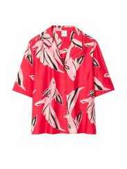 CHEMISETTE FUSHIA PRINT POISSSONS ROSES W1R 386B V11224 22 PAUL SMITH FEMME boutique Strasbourg shirt flat