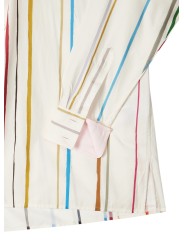CHEMISE ECRUE RAYURES MULTI COTON LYOCELL W1R 351B V03018 06 PAUL SMITH FEMME détail