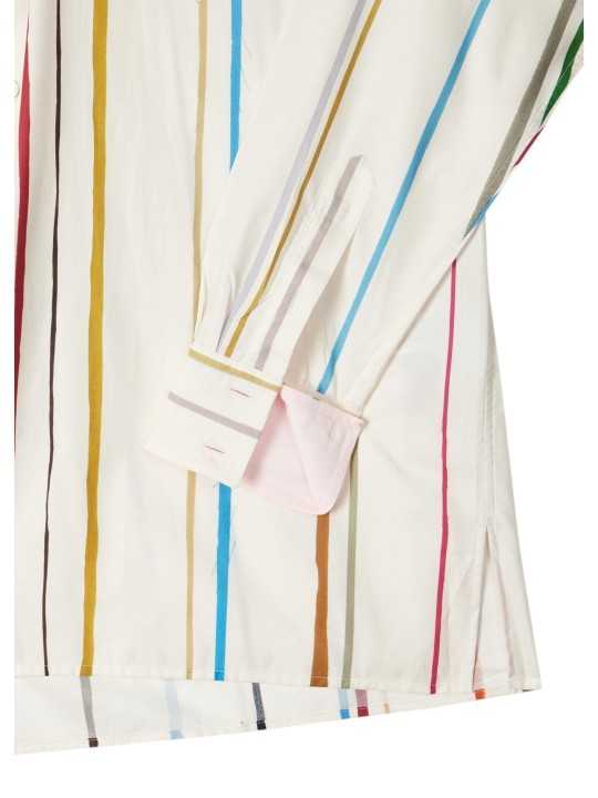 CHEMISE ECRUE RAYURES MULTI COTON LYOCELL W1R 351B V03018 06 PAUL SMITH FEMME détail
