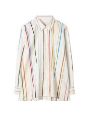 CHEMISE ECRUE RAYURES MULTI COTON LYOCELL W1R 351B V03018 06 PAUL SMITH FEMME face