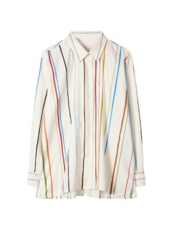 CHEMISE ECRUE RAYURES MULTI COTON LYOCELL W1R 351B V03018 06 PAUL SMITH FEMME face