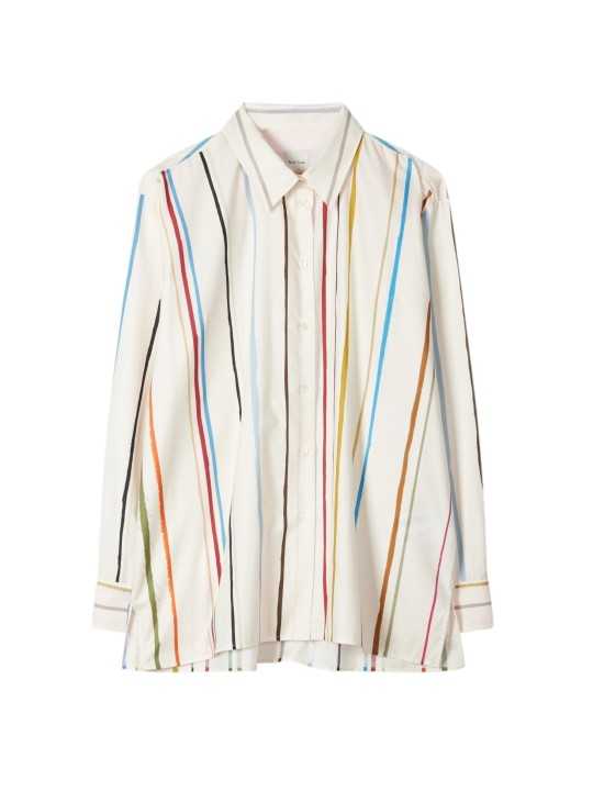 CHEMISE ECRUE RAYURES MULTI COTON LYOCELL W1R 351B V03018 06 PAUL SMITH FEMME face