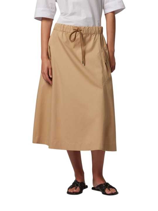 JUPE LONGUE LARGE TAILLE ELASTIQUEE BEIGE W2R 307S V31432 61 PAUL SMITH FEMME face