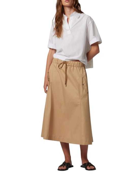 JUPE LONGUE LARGE TAILLE ELASTIQUEE BEIGE W2R 307S V31432 61 PAUL SMITH FEMME look