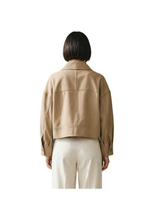 BLOUSON POCHES PLAQUEES SANGLES POIGNETS TAUPE ARGILLA GB 005 6338 229 Elisabetta Franchi femme strasbourg boutique dos