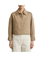 BLOUSON POCHES PLAQUEES SANGLES POIGNETS TAUPE ARGILLA GB 005 6338 229 Elisabetta Franchi femme strasbourg boutique face
