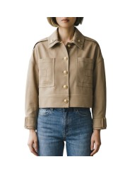 BLOUSON POCHES PLAQUEES SANGLES POIGNETS TAUPE ARGILLA GB 005 6338 229 Elisabetta Franchi femme strasbourg boutique look