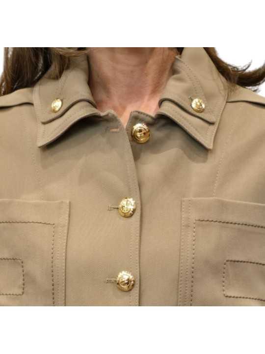 BLOUSON POCHES PLAQUEES SANGLES POIGNETS TAUPE ARGILLA GB 005 6338 229 Elisabetta Franchi femme strasbourg boutique col