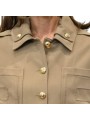 BLOUSON POCHES PLAQUEES SANGLES POIGNETS TAUPE ARGILLA GB 005 6338 229 Elisabetta Franchi femme strasbourg boutique col
