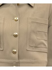 BLOUSON POCHES PLAQUEES SANGLES POIGNETS TAUPE ARGILLA GB 005 6338 229 Elisabetta Franchi femme strasbourg boutique poche