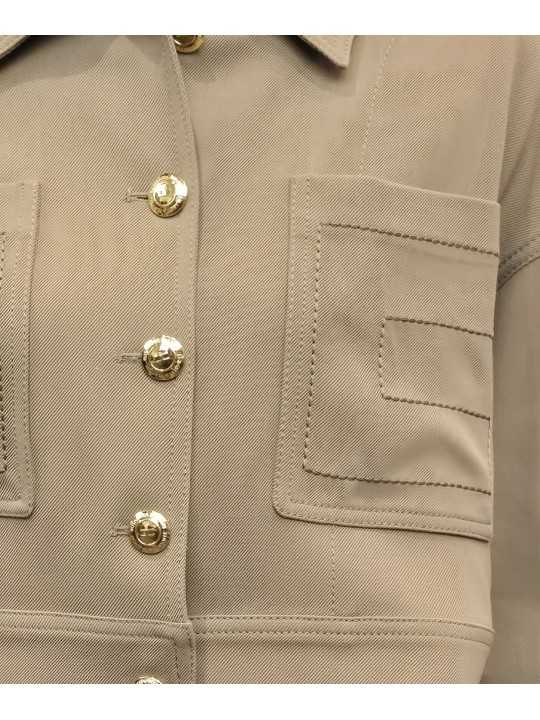 BLOUSON POCHES PLAQUEES SANGLES POIGNETS TAUPE ARGILLA GB 005 6338 229 Elisabetta Franchi femme strasbourg boutique poche