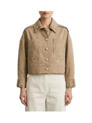 BLOUSON POCHES PLAQUEES SANGLES POIGNETS TAUPE ARGILLA GB 005 6338 229 Elisabetta Franchi femme strasbourg boutique