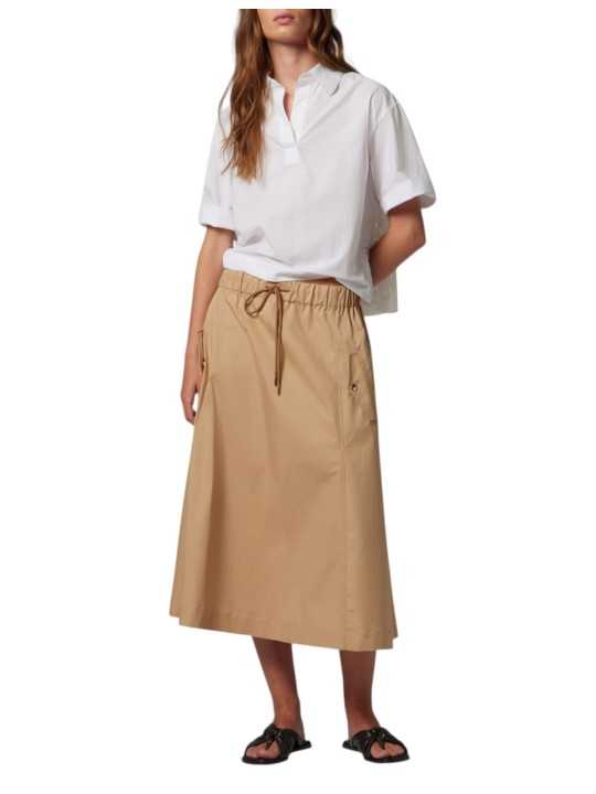 JUPE LONGUE LARGE TAILLE ELASTIQUEE BEIGE W2R 307S V31432 61 PAUL SMITH FEMME boutique Strasbourg look