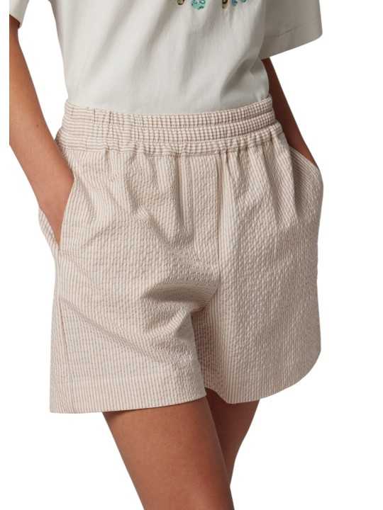 SHORT SEER SUCKER RAYE BLANC BEIGE W2R 393T V31431 01 PAUL SMITH FEMME face