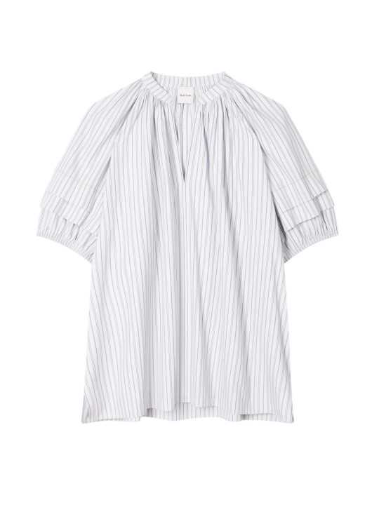 TUNIQUE RAYEE CIEL MAUVE MANCHES BALONS W1R 383M V11227 08 PAUL SMITH FEMME solo