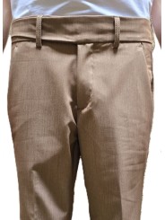 PANTALON GURKHA PATTE TAILLE VISCOSE STRETCH CAMEL U7119 A5566 18 UNGARO HOMME Strasbourg boutique zoom