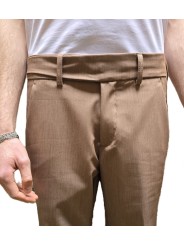 PANTALON GURKHA PATTE TAILLE VISCOSE STRETCH CAMEL U7119 A5566 18 UNGARO HOMME Strasbourg boutique détail