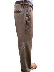 PANTALON GURKHA PATTE TAILLE VISCOSE STRETCH CAMEL U7119 A5566 18 UNGARO HOMME strasbourg boutique profil