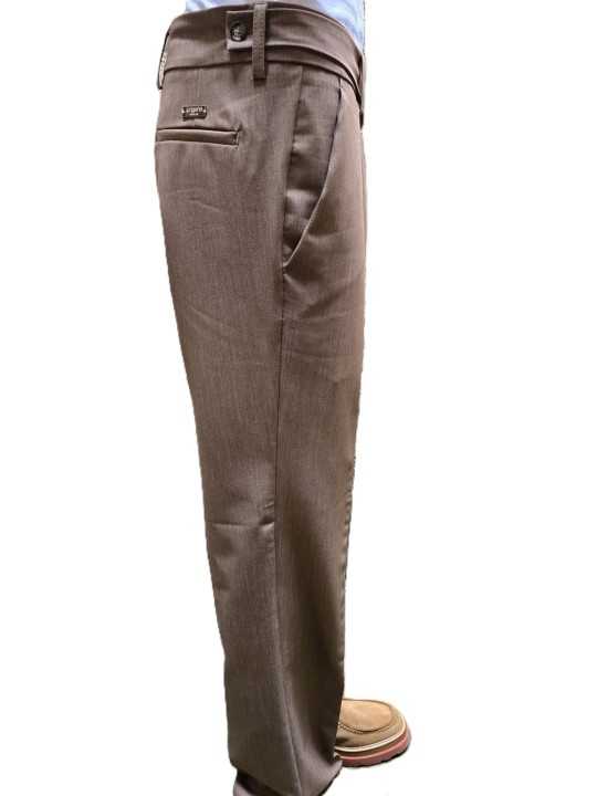 PANTALON GURKHA PATTE TAILLE VISCOSE STRETCH CAMEL U7119 A5566 18 UNGARO HOMME strasbourg boutique profil