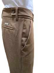 PANTALON GURKHA PATTE TAILLE VISCOSE STRETCH CAMEL U7119 A5566 18 UNGARO HOMME strasbourg boutique détail patte