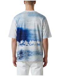 T-SHIRT PRINT PLAGE PALMIERS CIEL BLEU M2R 220X V22622 49 PAUL SMITH HOMME boutique Strasbourg dos