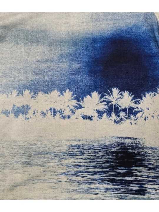 T-SHIRT PRINT PLAGE PALMIERS CIEL BLEU M2R 220X V22622 49 PAUL SMITH HOMME boutique Strasbourg zoom