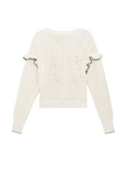 GILET CROCHET FLEURS BRODEES VERT ORANGE W2R 811N V31452 02 PAUL SMITH FEMME boutique Strasbourg flat dos
