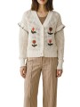 GILET CROCHET FLEURS BRODEES VERT ORANGE W2R 811N V31452 02 PAUL SMITH FEMME boutique Strasbourg look1