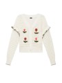 GILET CROCHET FLEURS BRODEES VERT ORANGE W2R 811N V31452 02 PAUL SMITH FEMME boutique Strasbourg flat