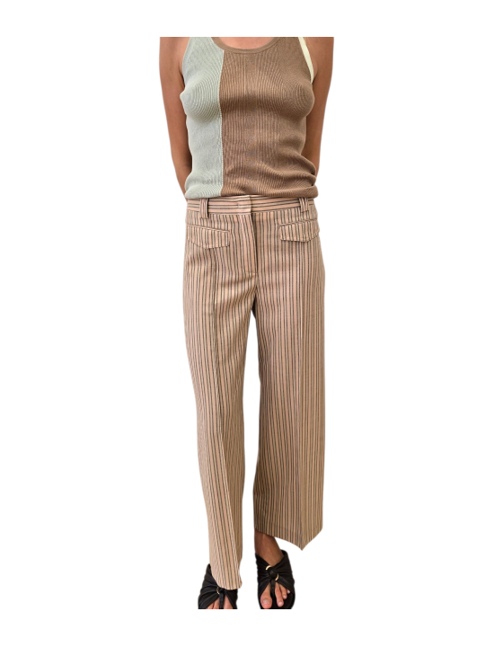PANTALON RAYE BRUN ROSE POCHES PLAQUEES AVANT W2R 388T V31425 62 PAUL SMITH boutique Strasbourg concept-store vue