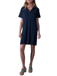 ROBE EPONGE ALBANE COURTE COL POLO MARINE ANONYM FEMME Strasbourg concept face