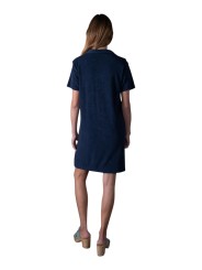 ROBE EPONGE ALBANE COURTE COL POLO MARINE ANONYM FEMME Strasbourg concept dos