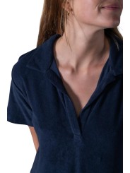 ROBE EPONGE ALBANE COURTE COL POLO MARINE ANONYM FEMME Strasbourg concept col