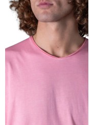 TSHIRT MILO W COL V COTON PIMA SOFT PINK ANONYM HOMME Strasbourg concept