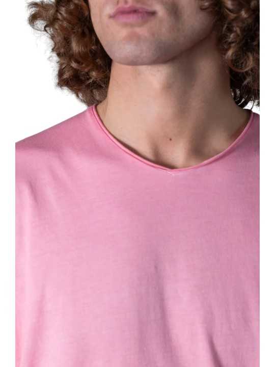 TSHIRT MILO W COL V COTON PIMA SOFT PINK ANONYM HOMME Strasbourg concept