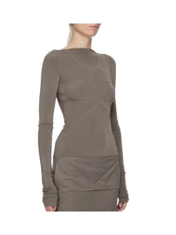 TOP NEOPRENE LIGHT DUST TEMPLE TOP RO01F 6277 JSV 34 RICK OWENS TEMPLE FEMME boutique Strasbourg face