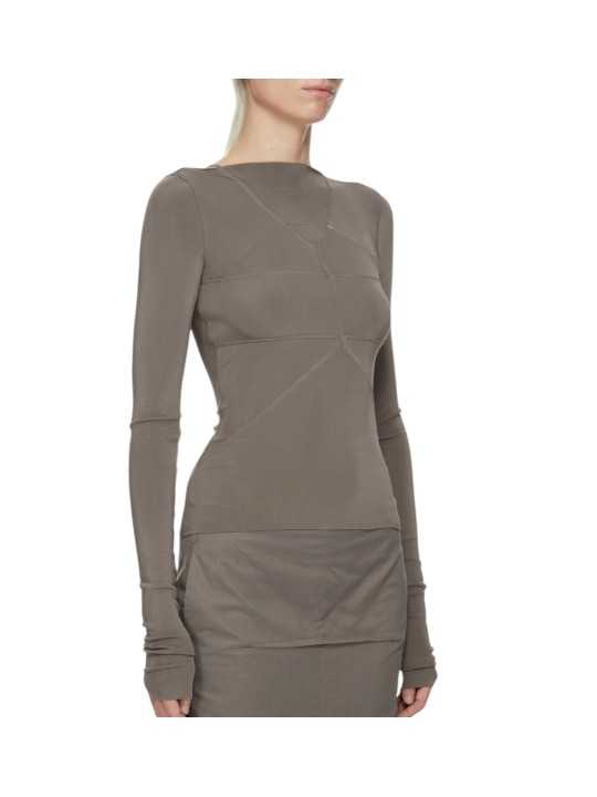 TOP NEOPRENE LIGHT DUST TEMPLE TOP RO01F 6277 JSV 34 RICK OWENS TEMPLE FEMME boutique Strasbourg face