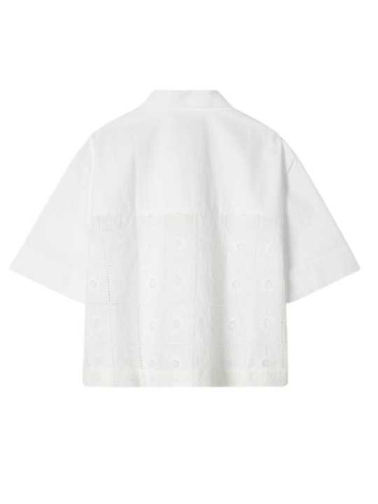 CHEMISETTE SEER SUCKER BLANCHE COTON BRODERIE DOS W2R 395B V31433 01 PAUL SMITH FEMme flat