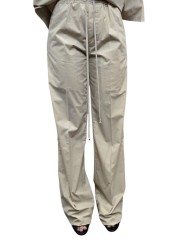 PANTALON DROIT DIETRICH POPELINE SABLE SAND RICK OWENS FEMME RP01F 6325 P 138 FASHION MODE DESIGNER CREATEUR STRASBOURG face