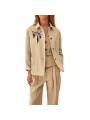 Veste en lin de couleur beige motifs poissons de la collection Paul Smith pour Femme W1R 444JP V01427 07 boutique Strasbourg